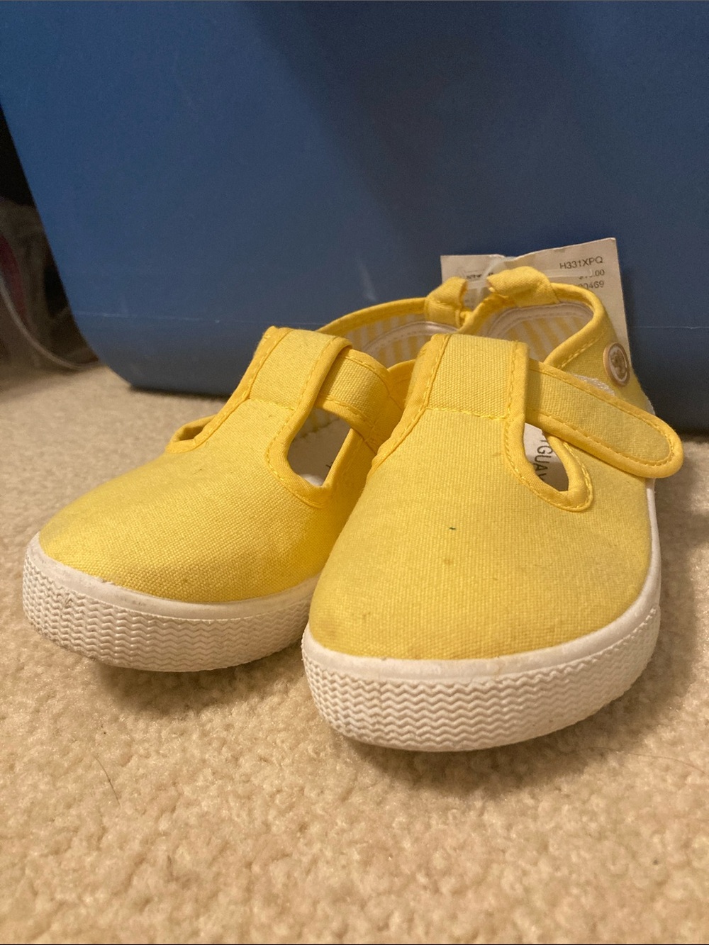 H&M Yellow Canvas T-Strap Baby Sneakers